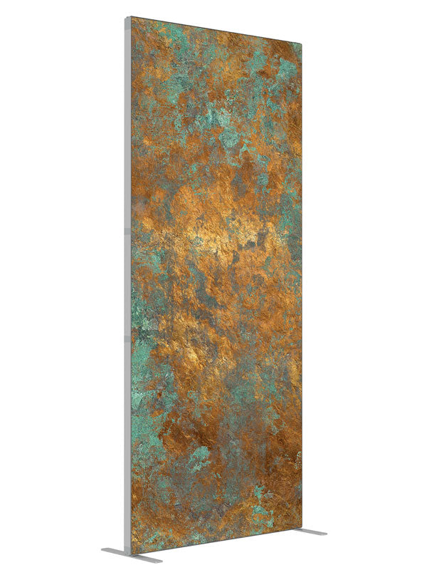 Aged Copper Texture shown at an angled view, photography backdrop panel for Denny StudioEdge silicone edge frame, 3 ft