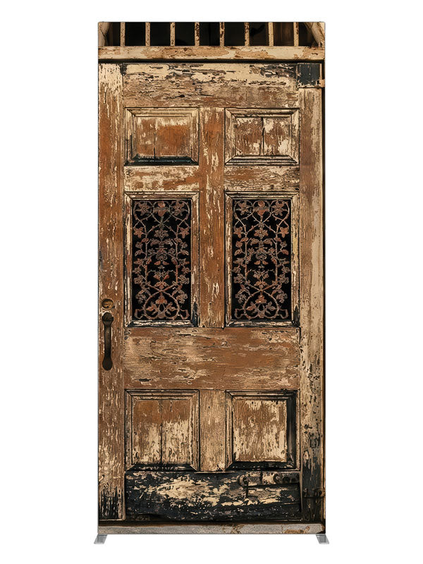 Aged Plaster Wall Wooden Door, photography backdrop panel for Denny StudioEdge silicone edge frame, 3 ft