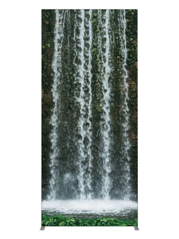 Alveric Garden Waterfall in Ivy Covered Stone Wall, photography backdrop panel for Denny StudioEdge silicone edge frame, 3 ft