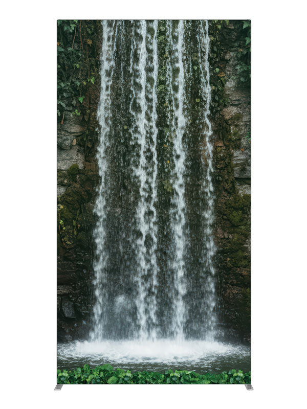 Alveric Garden Waterfall in Ivy Covered Stone Wall, photography backdrop panel for Denny StudioEdge silicone edge frame, 4 ft