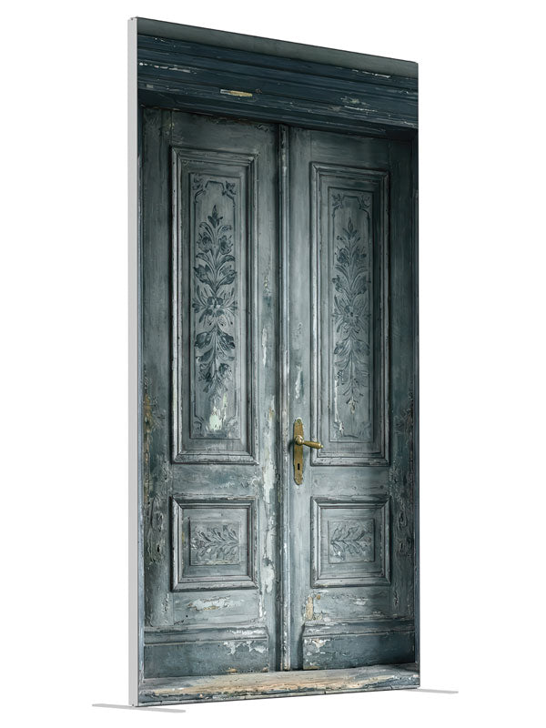 Antique Gray Double Door shown at an angled view, photography backdrop panel for Denny StudioEdge silicone edge frame, 4 ft