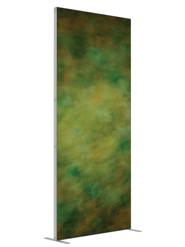 Autumn Green shown at an angled view, photography backdrop panel for Denny StudioEdge silicone edge frame, 3 ft