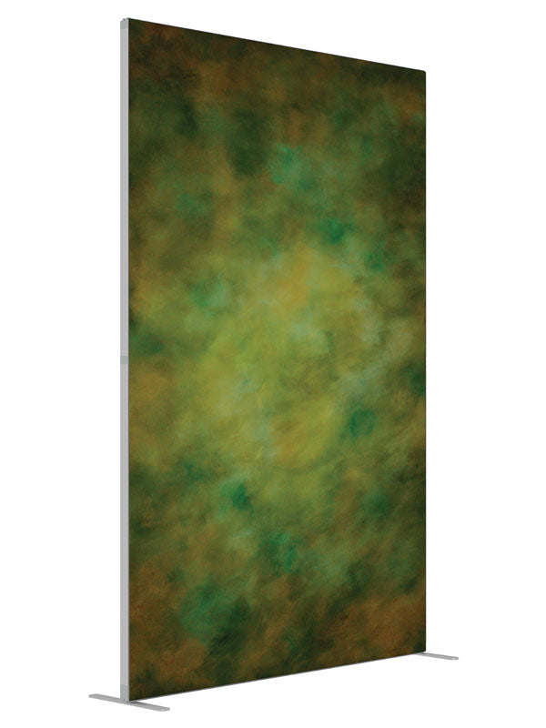 Autumn Green shown at an angled view, photography backdrop panel for Denny StudioEdge silicone edge frame, 5 ft