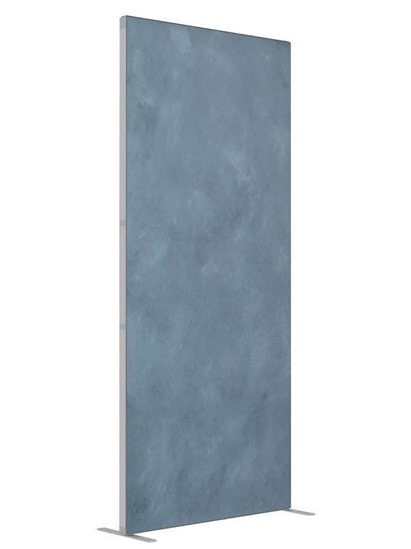 Bali Hai and Shuttle Grey Blue shown at an angled view, photography backdrop panel for Denny StudioEdge silicone edge frame, 3 ft