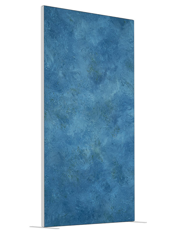Bandana Blue shown at an angled view, photography backdrop panel for Denny StudioEdge silicone edge frame, 4 ft