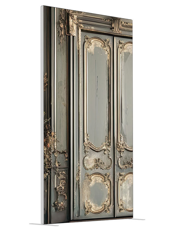 Baroque Door shown at an angled view, photography backdrop panel for Denny StudioEdge silicone edge frame, 4 ft