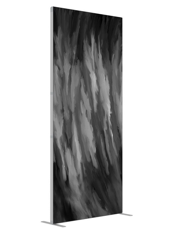 Black white gray smoke shown at an angled view, photography backdrop panel for Denny StudioEdge silicone edge frame, 3 ft
