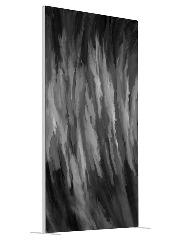Black white gray smoke shown at an angled view, photography backdrop panel for Denny StudioEdge silicone edge frame, 4 ft