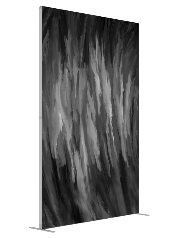 Black white gray smoke shown at an angled view, photography backdrop panel for Denny StudioEdge silicone edge frame, 5 ft