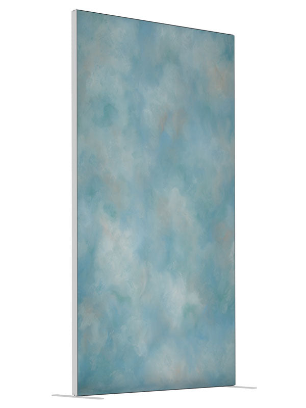 Blue Assurance shown at an angled view, photography backdrop panel for Denny StudioEdge silicone edge frame, 4 ft