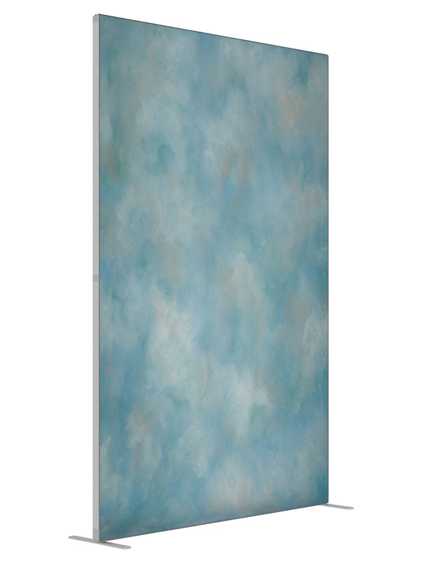 Blue Assurance shown at an angled view, photography backdrop panel for Denny StudioEdge silicone edge frame, 5 ft