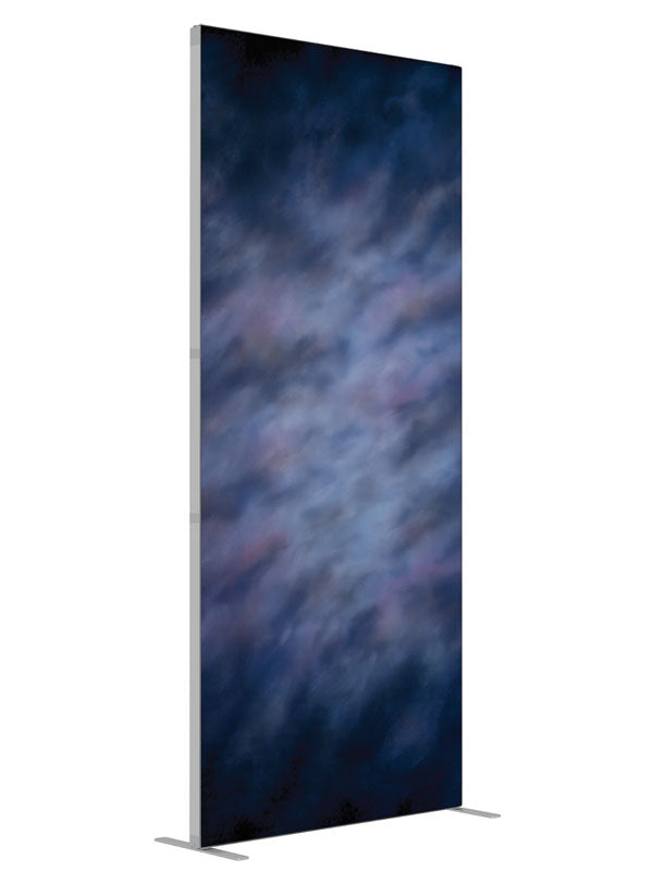 Blue Atlas shown at an angled view, photography backdrop panel for Denny StudioEdge silicone edge frame, 3 ft