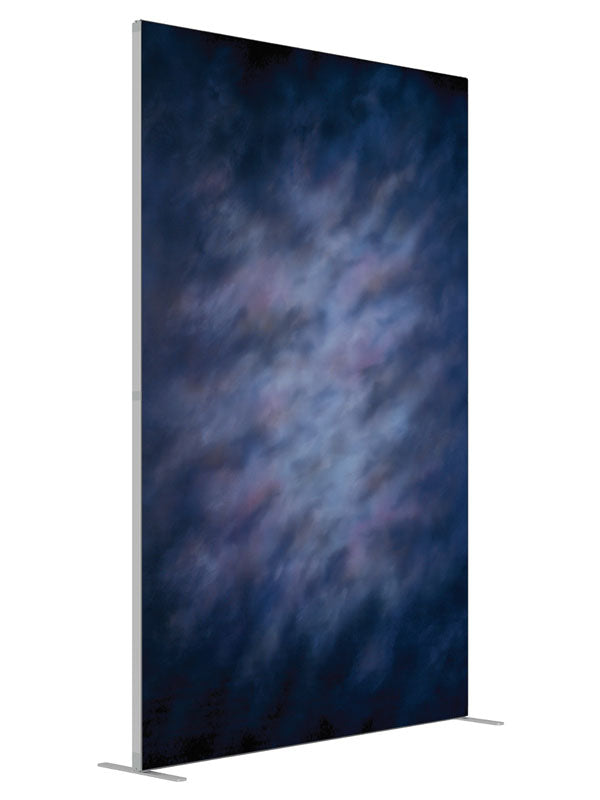 Blue Atlas shown at an angled view, photography backdrop panel for Denny StudioEdge silicone edge frame, 5 ft