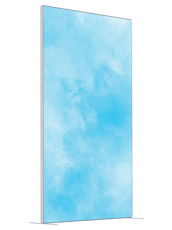 Blue Breeze shown at an angled view, photography backdrop panel for Denny StudioEdge silicone edge frame, 4 ft