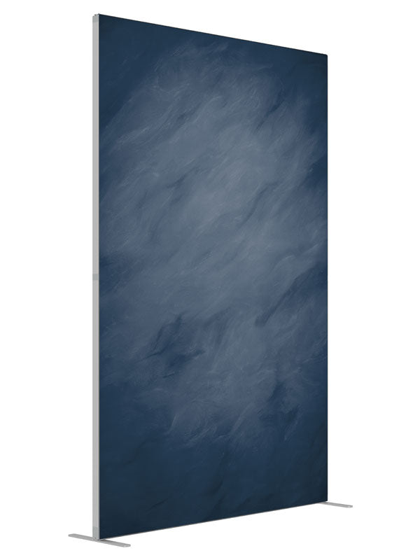 Blue Chambray shown at an angled view, photography backdrop panel for Denny StudioEdge silicone edge frame, 5 ft