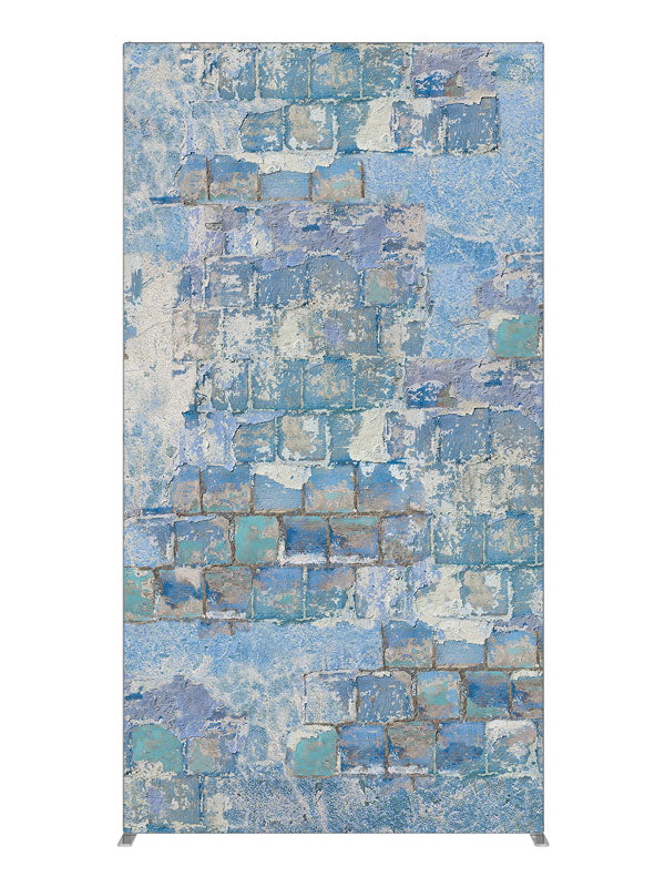 Blue Concrete Block, photography backdrop panel for Denny StudioEdge silicone edge frame, 4 ft