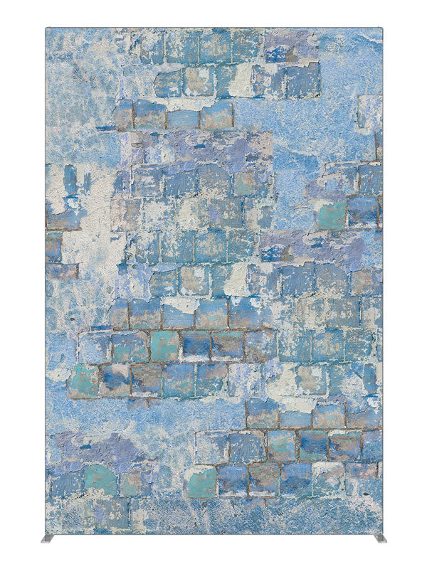 Blue Concrete Block, photography backdrop panel for Denny StudioEdge silicone edge frame, 5 ft