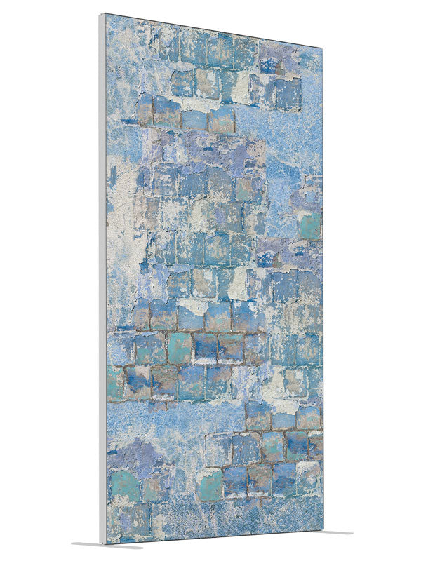 Blue Concrete Block shown at an angled view, photography backdrop panel for Denny StudioEdge silicone edge frame, 4 ft