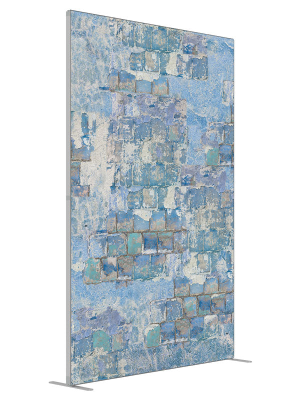 Blue Concrete Block shown at an angled view, photography backdrop panel for Denny StudioEdge silicone edge frame, 5 ft