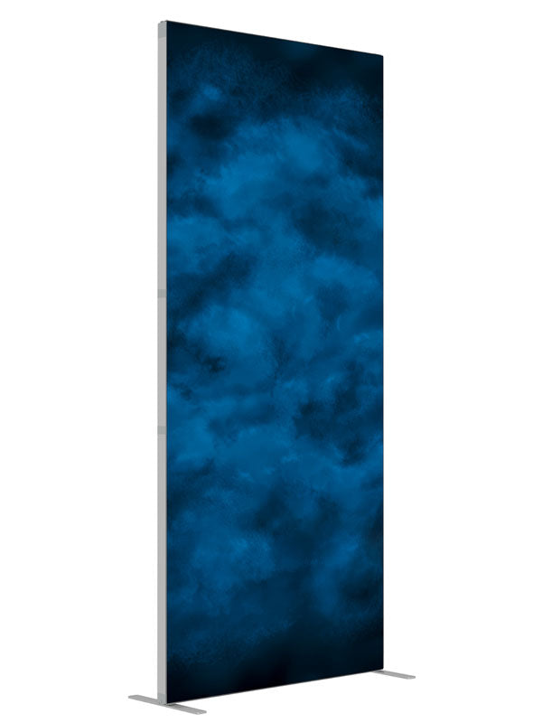 Blue Expanse shown at an angled view, photography backdrop panel for Denny StudioEdge silicone edge frame, 3 ft