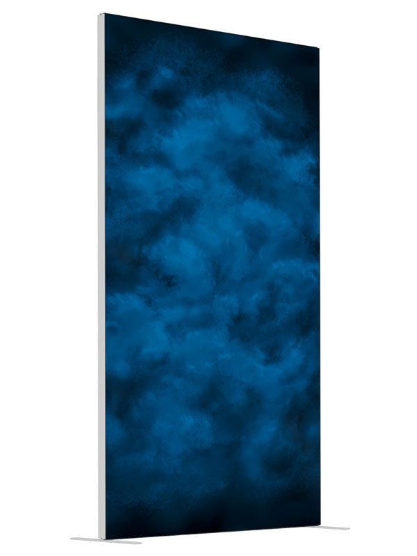Blue Expanse shown at an angled view, photography backdrop panel for Denny StudioEdge silicone edge frame, 4 ft