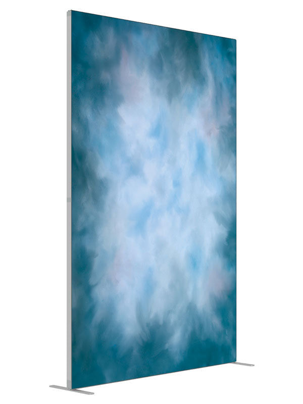 Blue Fog shown at an angled view, photography backdrop panel for Denny StudioEdge silicone edge frame, 5 ft