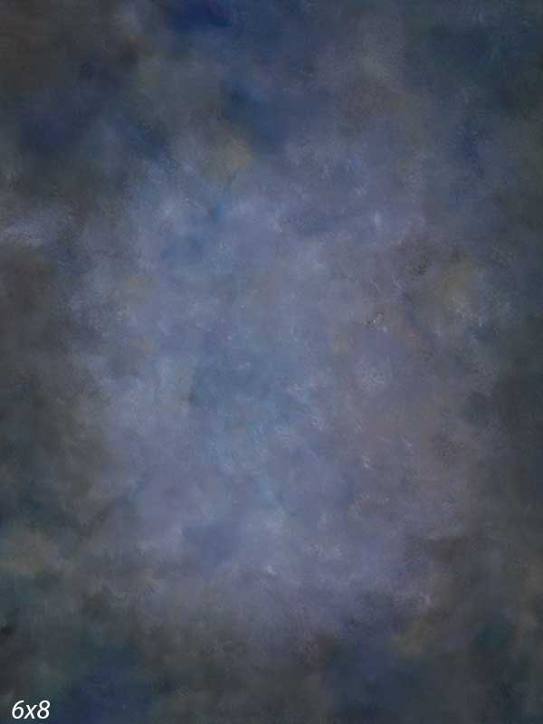 Blue and gray mottled photography backdrop with a soft blended abstract texture and subtle cloud-like variations across the surface