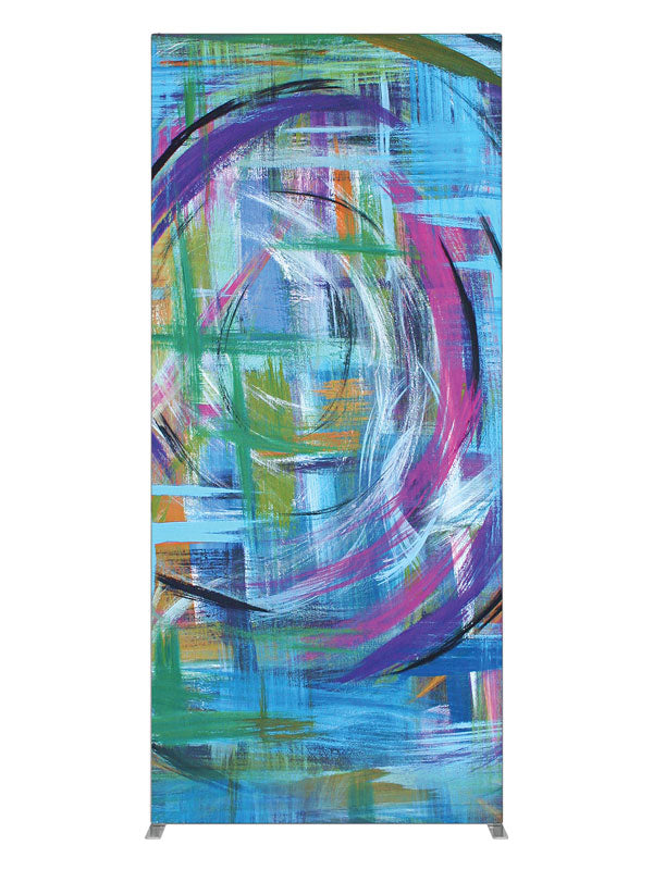 Blue green purple spiral, photography backdrop panel for Denny StudioEdge silicone edge frame, 3 ft