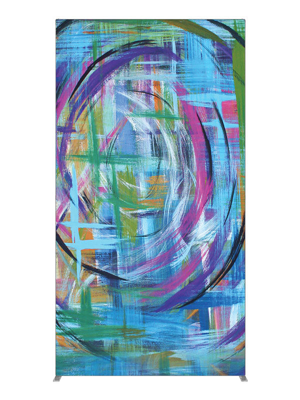 Blue green purple spiral, photography backdrop panel for Denny StudioEdge silicone edge frame, 4 ft