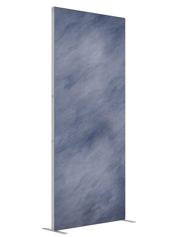 Blue Grey Cloud shown at an angled view, photography backdrop panel for Denny StudioEdge silicone edge frame, 3 ft