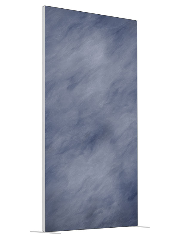 Blue Grey Cloud shown at an angled view, photography backdrop panel for Denny StudioEdge silicone edge frame, 4 ft
