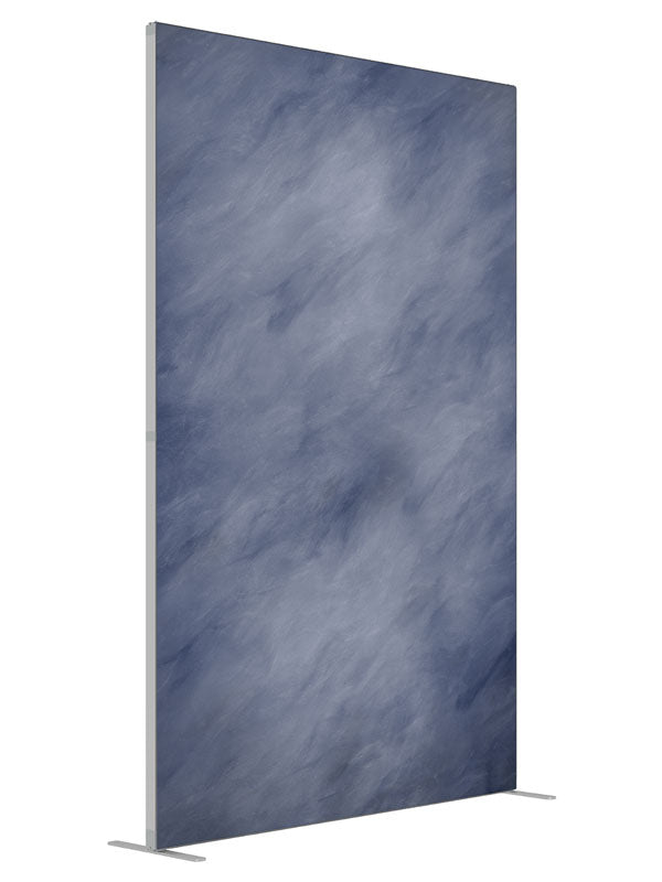 Blue Grey Cloud shown at an angled view, photography backdrop panel for Denny StudioEdge silicone edge frame, 5 ft