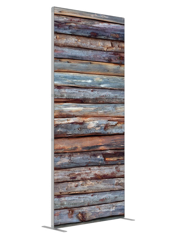 Blue Logs shown at an angled view, photography backdrop panel for Denny StudioEdge silicone edge frame, 3 ft