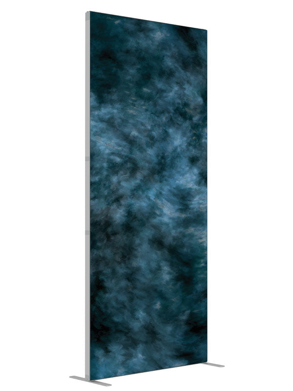 Blue My Cool shown at an angled view, photography backdrop panel for Denny StudioEdge silicone edge frame, 3 ft