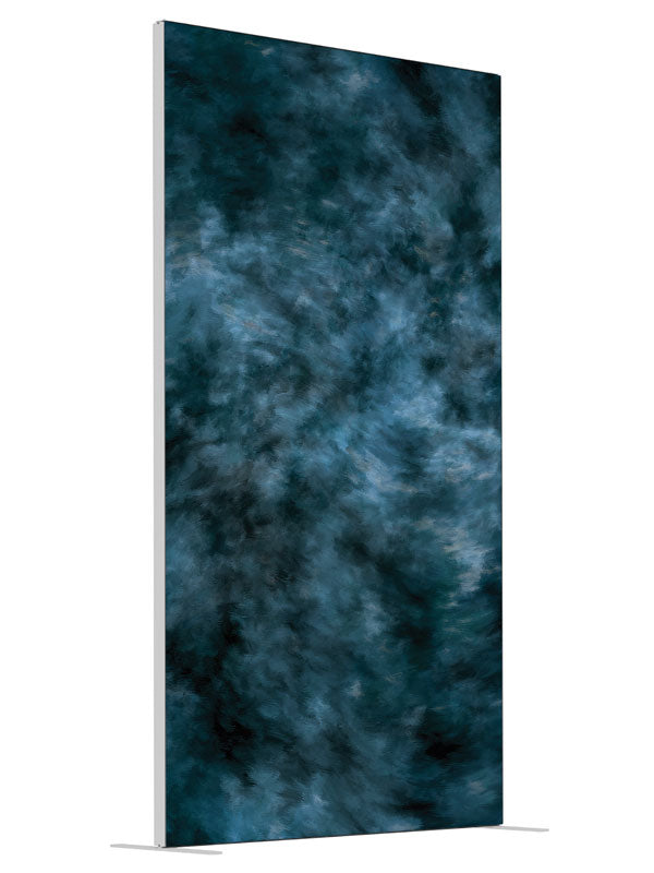 Blue My Cool shown at an angled view, photography backdrop panel for Denny StudioEdge silicone edge frame, 4 ft
