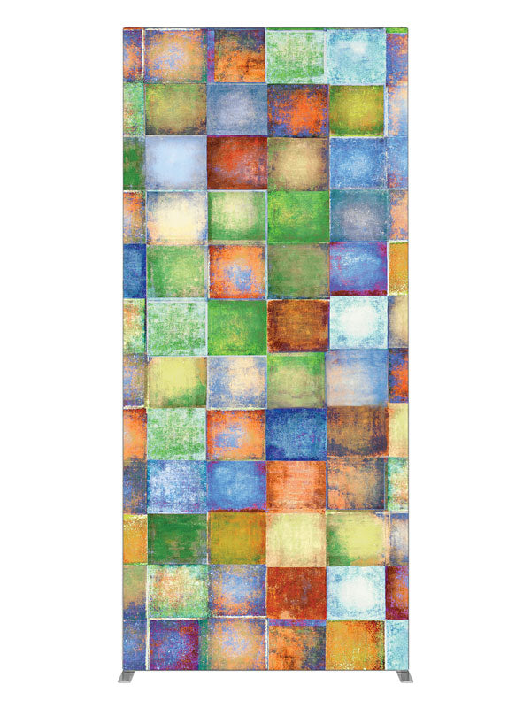 Blue Paper Squares, photography backdrop panel for Denny StudioEdge silicone edge frame, 3 ft