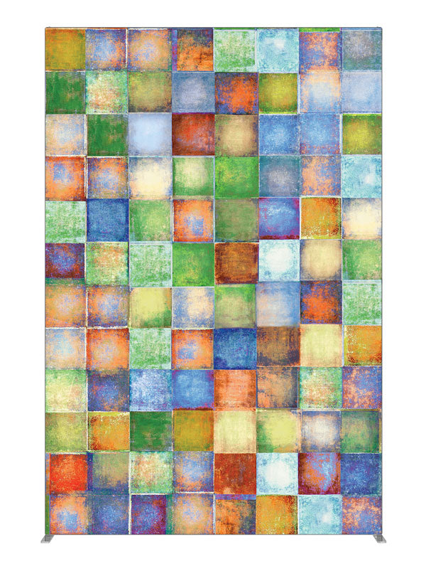 Blue Paper Squares, photography backdrop panel for Denny StudioEdge silicone edge frame, 5 ft