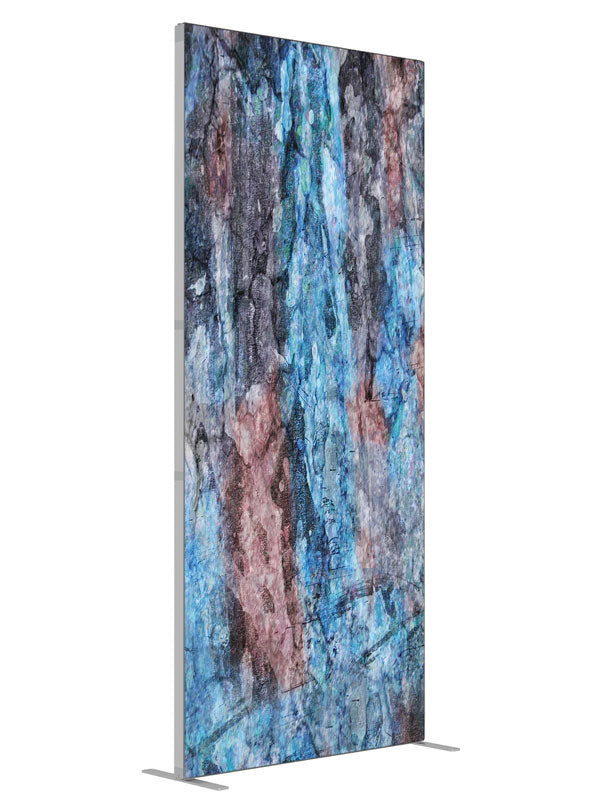 Blue pink iridescent stone shown at an angled view, photography backdrop panel for Denny StudioEdge silicone edge frame, 3 ft