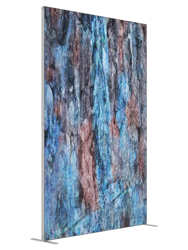 Blue pink iridescent stone shown at an angled view, photography backdrop panel for Denny StudioEdge silicone edge frame, 5 ft