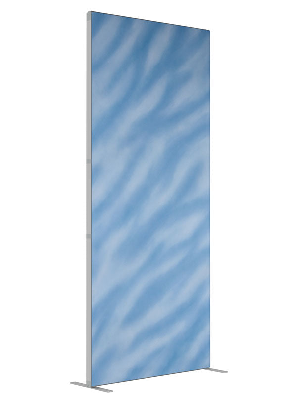 Blue shown at an angled view, photography backdrop panel for Denny StudioEdge silicone edge frame, 3 ft