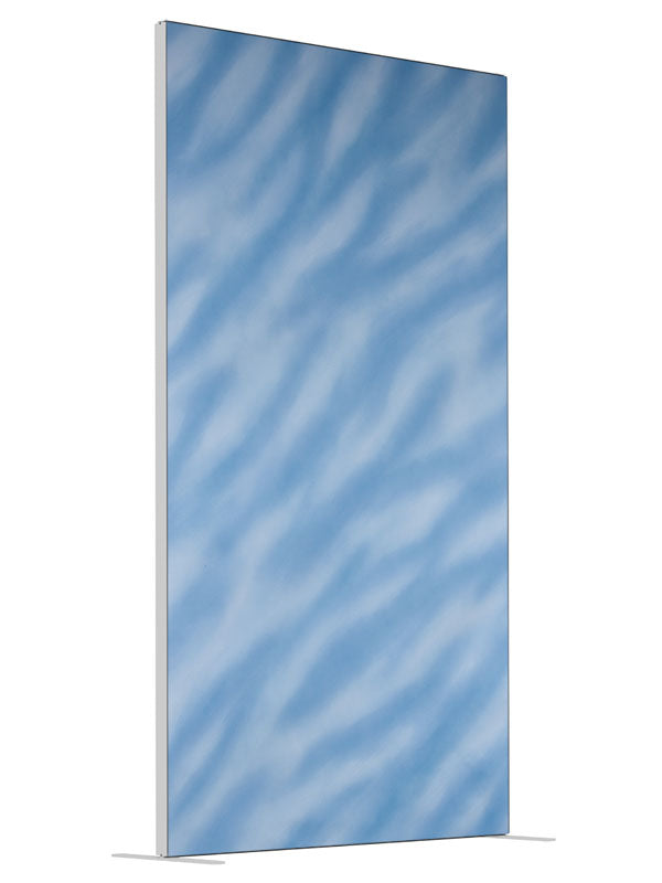 Blue shown at an angled view, photography backdrop panel for Denny StudioEdge silicone edge frame, 4 ft