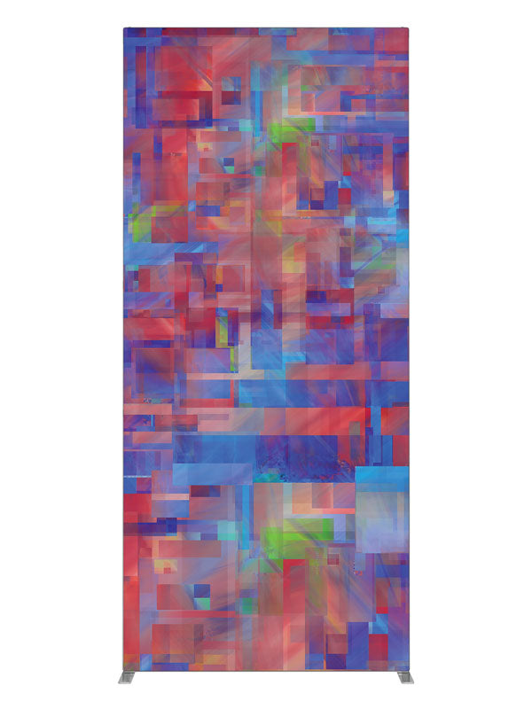 Blue red purple woven plaid, photography backdrop panel for Denny StudioEdge silicone edge frame, 3 ft