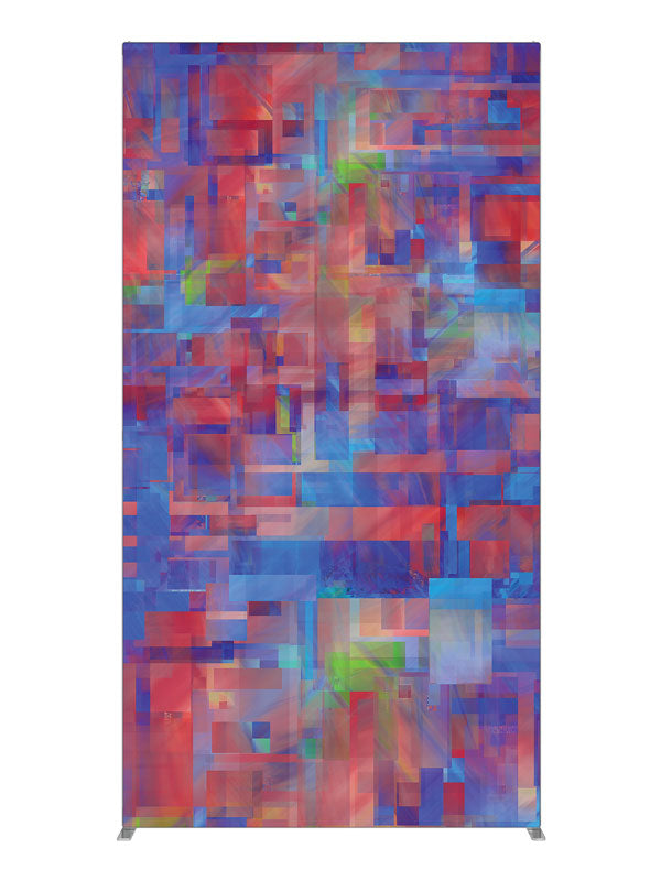 Blue red purple woven plaid, photography backdrop panel for Denny StudioEdge silicone edge frame, 4 ft