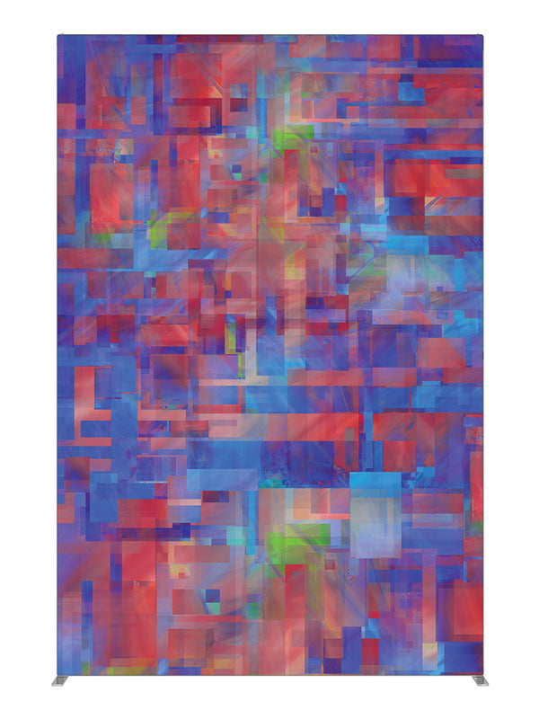 Blue red purple woven plaid, photography backdrop panel for Denny StudioEdge silicone edge frame, 5 ft