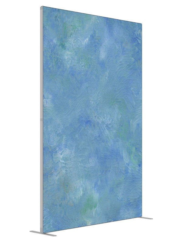 Blue Ripples Blue shown at an angled view, photography backdrop panel for Denny StudioEdge silicone edge frame, 5 ft