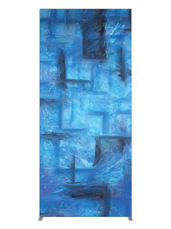 Blue slate cubist block, photography backdrop panel for Denny StudioEdge silicone edge frame, 3 ft