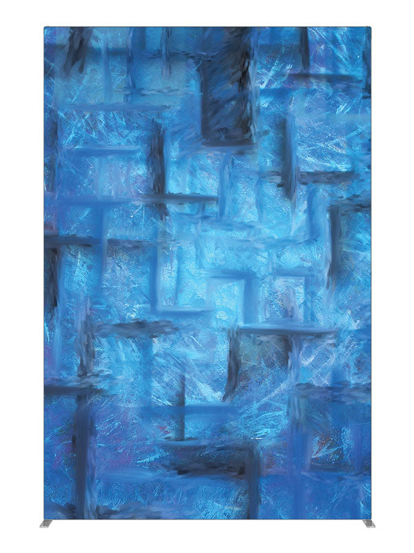 Blue slate cubist block, photography backdrop panel for Denny StudioEdge silicone edge frame, 5 ft