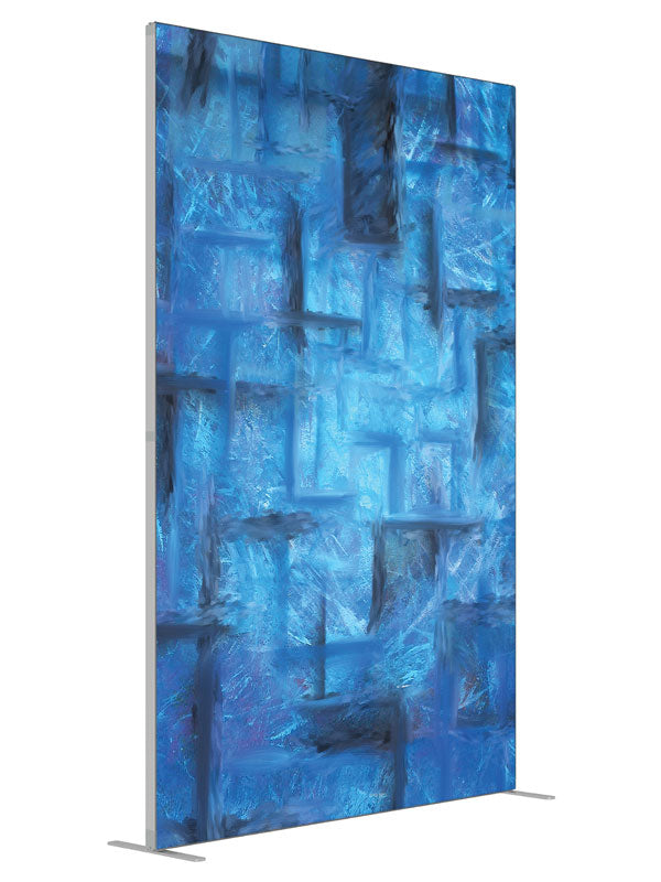 Blue slate cubist block shown at an angled view, photography backdrop panel for Denny StudioEdge silicone edge frame, 5 ft