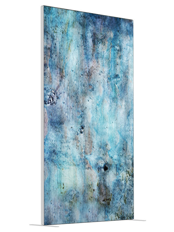 Blue slate grunge texture shown at an angled view, photography backdrop panel for Denny StudioEdge silicone edge frame, 4 ft