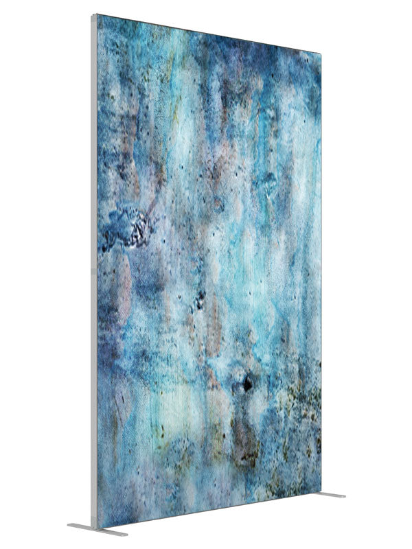 Blue slate grunge texture shown at an angled view, photography backdrop panel for Denny StudioEdge silicone edge frame, 5 ft